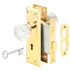 Prime-line 28336 Mortise Keyed Lock Set With Glass Knob Polished Brass New. Price: $64.89.