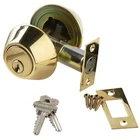 Polished Brass Deadbolt Lock Door Hardware Gold Color Single Cylinder New. Price: $8.95.
