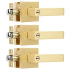 3 Pack Square Gold Door Handle With Heavy Knobs Interior(keyed Alike... New. Price: $93.96.
