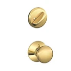 Schlage F59-PLY-605 Plymouth Interior Knob With Deadbolt, Bright Bra New. Price: $83.91.