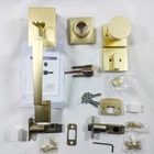 Ehomeware Front Door Entry Handle & Deadbolt Set Satin Brass With Keys Open. Price: $45.00.