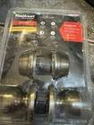 Kwikset Tylo Antique Brass Exterior Entry Doorknob And Double Cylinder Deadbolt Open. Price: $15.00.