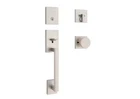Kwikset San Clemente Handleset Pismo Knob Deadbolt Smartkey Satin Nickel Open. Price: $59.99.