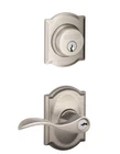 Schlage Accent Entry Lever With Deadbolt Combo Pack Nickel FB55N 619 Cam Open. Price: $29.99.