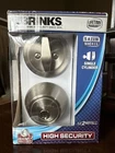 Brinks Single Cylinder Deadbolt Keyed Entry Satin Nickel Model 2717-119 Lock New. Price: $13.00.
