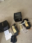 Grandeur Brass Cabinet Handle Set - Fifth Avenue Long Plate Used. Price: $100.00.