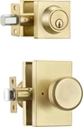 Starpy Satin Brass Exterior Keyed Entry Door Knob Lock Set With Deadbolt - New. Price: $25.95.
