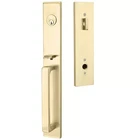 Emtek Lausanne Handleset With Helios Left Handed Lever Satin Brass New. Price: $299.00.