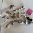 Premium Baldwin Single-cylinder Front Door Handleset Satin Nickel Finish Open. Price: $159.00.