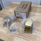 Emtek 5052FRK Freestone Non-turning Two-sided Dummy Door Knob Set Satin Brass Open. Price: $69.99.