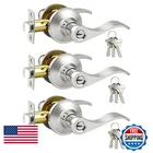 Gobrico 3 Pack Keyed Alike Satin Nickel Wave Door Lever Handles Entry New. Price: $88.48.