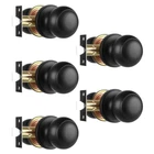 Heittis 5 Pack Black Door Knobs Passage Modern Keyless Flat Ball New. Price: $76.02.
