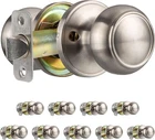 Satin Nickel Keyless Door Knob Set - 10 Pack Round Handles New. Price: $116.99.