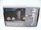 Ticonn Front Door Handle Set Heavy Duty Square Single Cylinder Deadbolt Chrome Used. Price: $12.95.