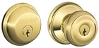 Schlage Georgian Series Knob Lockset, Grade 2, Keyed Alike, Steel/brass, 2-3/8 X New. Price: $68.13.