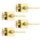 Heittis 4 Pack Heavy Duty Interior Door Handle Gold Knob Keyed Alike New. Price: $132.74.