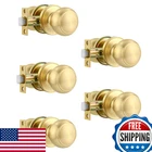 Karlstone 5-PACK Passage Door Knob Polished Brass Round Handle Lockset New. Price: $107.48.