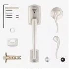 Kwikset Prescott Satin Nickel Handle Exterior Interior Lever Screws Hardware Used. Price: $40.00.