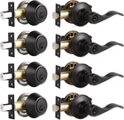 4 Sets Oil Rubbed Bronze Door Handle & Deadbolt Combo, Keyed Alike New. Price: $216.99.