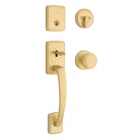 Brentford Satin Brass Keyed Door Handleset With Deadbolt Sora Knob Feat New. Price: $170.02.