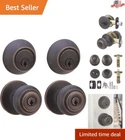 Secure Key Lock Knob With Deadbolt, Classic Design, Oil Rubbed Bronze, 2-PACK New. Price: $68.81.