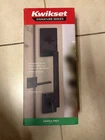 Kwikset San Clemente Matte Black Door Handleset Only With Halifax Square Open. Price: $59.99.
