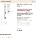 Inox Unison Manhattan Series Door Handle Lock New. Price: $300.00.