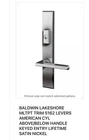 Baldwin Pella MP013 5162 Lever Multi-point Entry Trim Smartkeyed Satin Nickel Open. Price: $459.00.