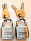 Abus 64TI/25 Padlocks. Keyed Alike, W/ Keys Total. Perfect For Luggage! 25MM New. Price: $12.99.