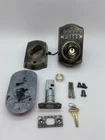 Schlage BE365 609 Camelot Deadbolt, Electronic Keyless Lock, Antique Brass Used. Price: $58.65.