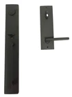 Baldwin EE.SANXSQU.R.CQE.190 Santa Cruz Handleset W/square Lever - Satin Black Open. Price: $325.77.