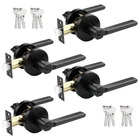 Probrico Black Door Handles Front Exterior Lock Set Keys Keyed Alike Entry New. Price: $133.32.