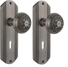 Nostalgic Warehouse Deco Plate With Keyhole Egg & Dart Knob Privacy 2.75" Pewter Open. Price: $69.99.