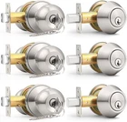 3 Pack Stainless Steel Door Knobs With Keyed Alike Deadbolts - Perfect For Home New. Price: $81.58.