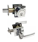Polished Chrome Square Plate Entry Entrance Keyed Levers Single Deadbolts Combo New. Price: $38.99.