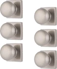 Modern Satin Nickel Door Knobs - Passage Lock Set Of 6 New. Price: $137.99.