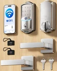 Veise VE027-L Wi-fi Smart Door Lock Lever Fingerprint Keypad Silver Satin Open. Price: $80.00.