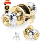 Loqron Crystal Door Knobs With And Keys Privacy Lock, 1 Pack, Gold New. Price: $62.99.