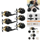 Probrico Front Door Handle Double Cylinder Deadbolt Set Black Exterior New. Price: $100.37.