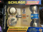 Schlage Ultima Maximum Security Deadbolt + Keyed Entry Grade 2 New. Price: $49.99.
