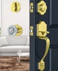 Calzibeno Satin Brass Front Door Handle Deadbolt Set, Gold. Price: $85.35.