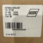 Schlage Plymouth Matte Black Exterior Entrance Handleset Deadbolt Open. Price: $62.10.