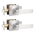 Gobekor 2 Pack Keyless Privacy Lever Door Handles Brushed Nickel Square New. Price: $52.28.