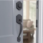 Amazon Basics Front Door Lock Handleset Tulip Knob ZIA54910 - Matte Black New. Price: $35.00.