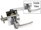 Polished Chrome Square Plate Entry Keyed Door Levers Handle Contemporary Modern New. Price: $23.99.