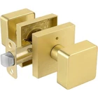 Naubea Gold Door Knobs Interior, Satin Brass Privacy Bedroom Open. Price: $16.00.