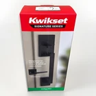 Kwikset San Clemente Matte Black Handleset With Halifax Square New. Price: $64.99.