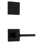 Kwikset Halifax Matte Black Entry Door Handle & Deadbolt Combo Pack W/ Smartkey Open. Price: $44.95.