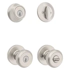 Door Lock Deadbolt Entry Handleset Satin Nickel Kwikset Maven Front New. Price: $59.99.