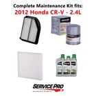 2012 Honda Cr-v 2.4L Complete Air, Oil & Cabin Filter Kit (0W-20) New. Price: $91.95.